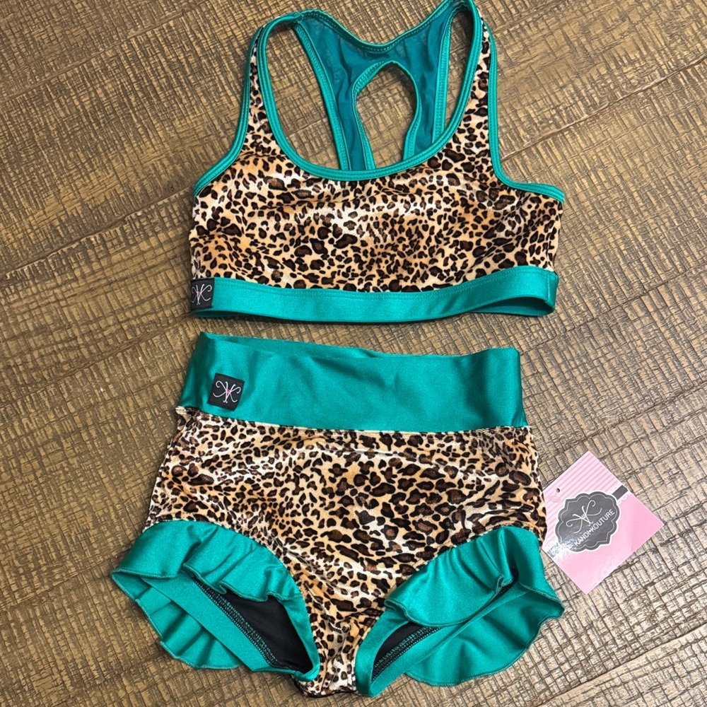 Kandi Kouture Leopard Print Kids Activewear Set